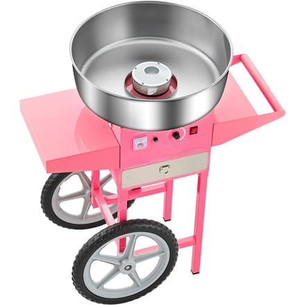 Machine à barbe à papa commerciale avec chariot Fabricant de barbe à papa 1000W Fête