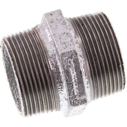 R 1 1/2'' Verzinkt Gietijzeren Borstnippel 25 Bar [2 Stuks]