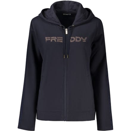 Dames hoodie met rits en band met logo Freddy