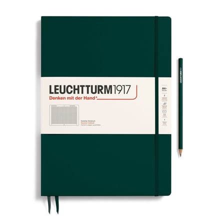 Leuchtturm1917 A4+ Master Slim Squared/Geruit Forest Green