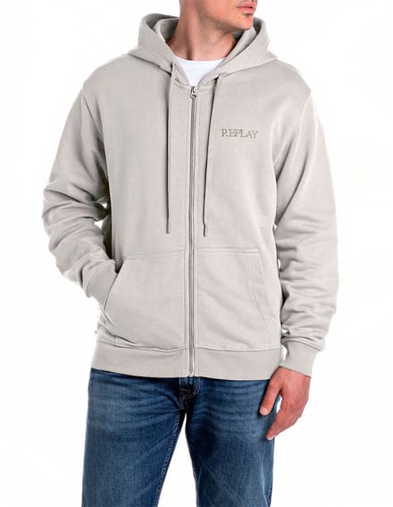 Replay M3083.000.23802 Sweatshirt Met Rits Beige L Man
