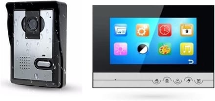 Videofoon Set - Deurcamera Intercom - Veilig Thuis - Inclusief Binnen- Buitenunit - 20x20x30 cm - Zwart