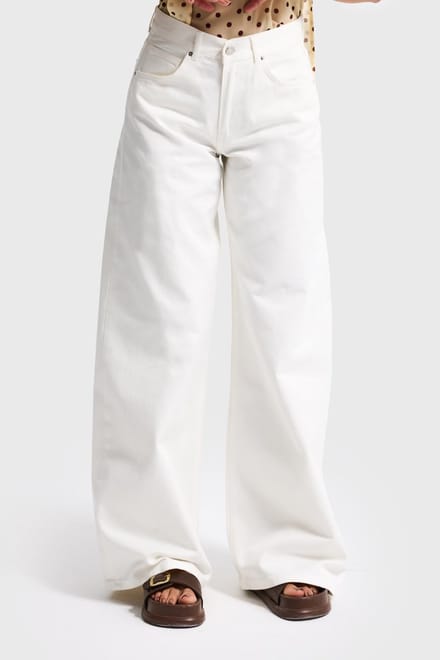 It's Basic - ELENA PALAZZO MID RISE JEANS - OFF WHITE