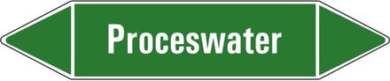 Proceswater leidingmarkering op vel 126 x 26 mm - 5 per vel