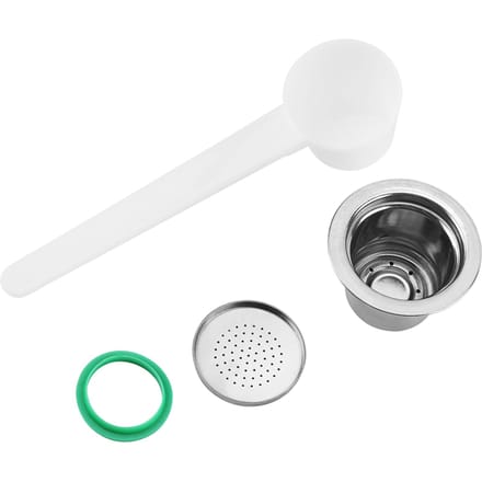 Capsule à café réutilisable en acier inoxydable rechargeable compatible pour machine à café white