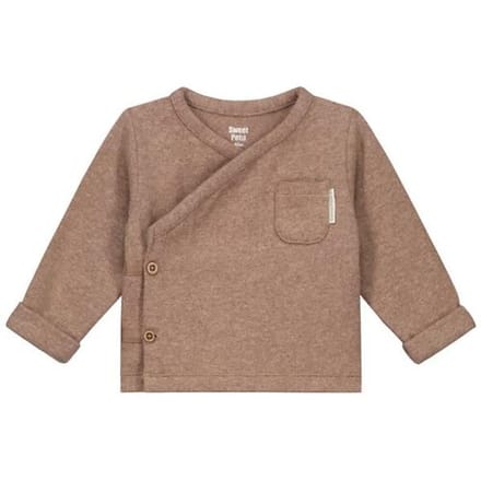 Sweet Petit Mini overslagshirt Mid Brown Melange 68 unisex