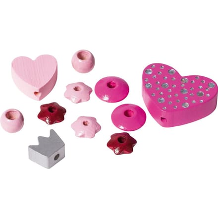 Speenketting houten kralen "Hart"