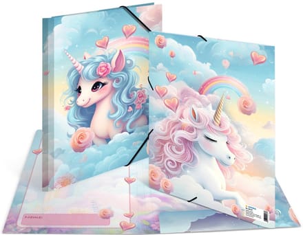Elastomappen A4 Carton Happy Unicorns