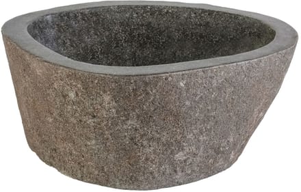 Waskom Van Natuurlijke Riviersteen - Grijs 30-35x15x3cm