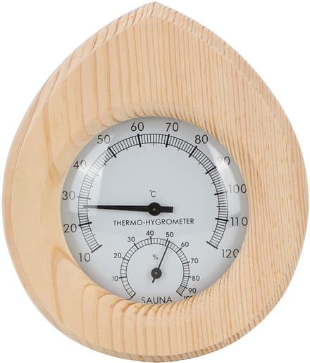 Sauna Thermo-Hygrometer van Hout - 2 in 1 Temperatuur- en Vochtmeter voor Stoom- en Sauna Ruimtes