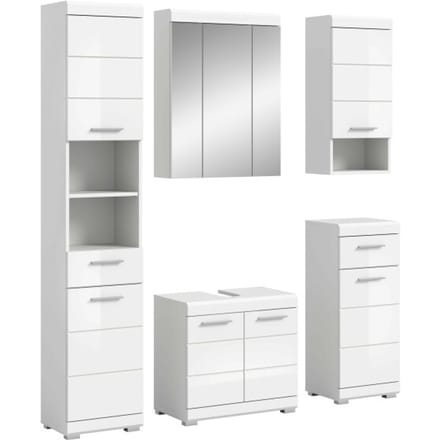 Scout badkamercombinatie wit hoogglans MDF TZ wit NB - 34x164x191cm