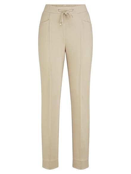 Enkellange jersey Slim Fit-broek Van Peter Hahn beige