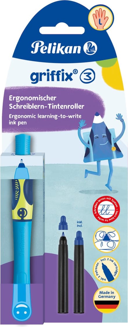Pelikan inktpen griffix® Neon Fresh Blue linkshandig
