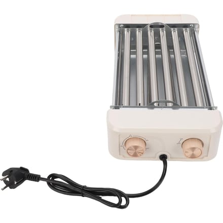Elektrische Hotdog Roller 550W Volledig Automatisch Temperatuur Multifunctioneel 6 Buis Worst Grill Kookmachine white