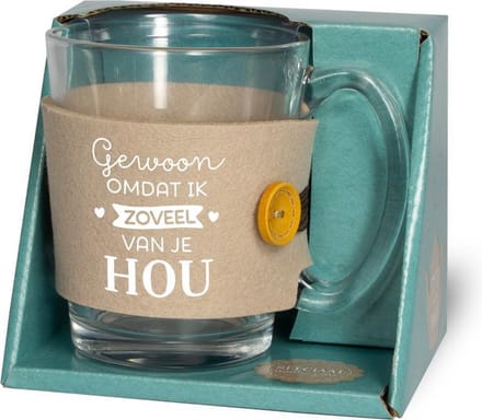 Tijd voor thee - Theeglas - ik hou van jou