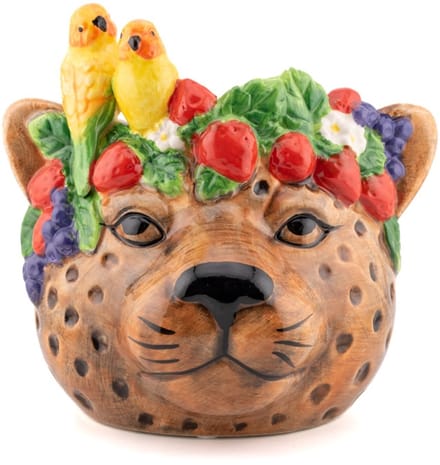 Aardewerk bloopot Tropical leopard S