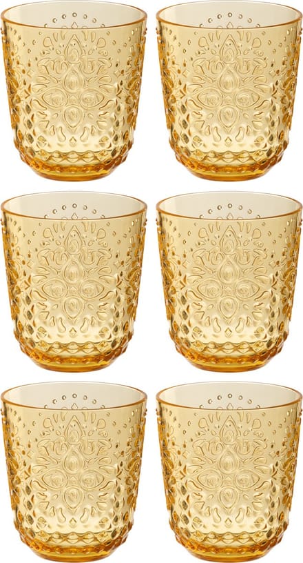 J-Line glas - kunststof - geel - doos van 6
