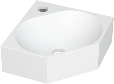 INK - Hoekfontein Polystone met 1 Kraangat - 270x270x100 mm - Mat Wit