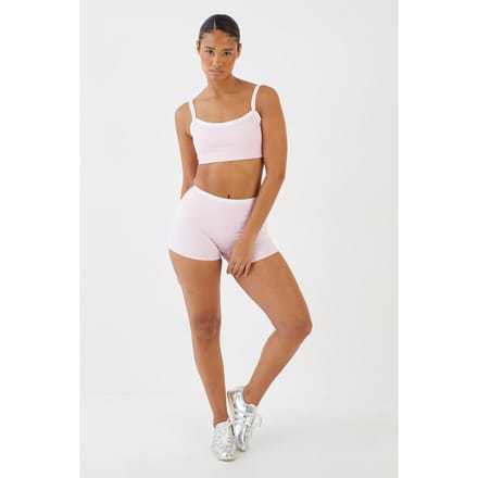 Dames Dsgn Studio Sculpt Contrast Polkadot Mini Short | Baby Roze | Maat: Medium