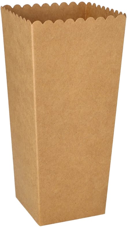 100 Popcorn-bakjes Karton "pure" hoekig 1300 ml 19,7 cm x 7 cm x 7 cm bruin small