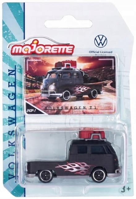 Majorette Volkswagen T1 Bus - Zwart Metalen Speelgoedauto