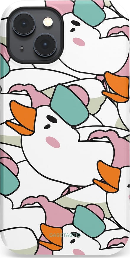 Casetastic hoesje geschikt voor Apple iPhone 14 Plus - MagSafe - Dubbellaagse bescherming - Gansmatroos - Fashion Case - Wit Grijs Mintgroen Lichtroze