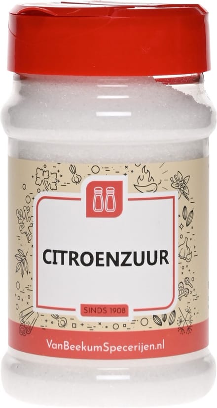Van Beekum Specerijen - Citroenzuur E330 - Strooibus 260 Gram