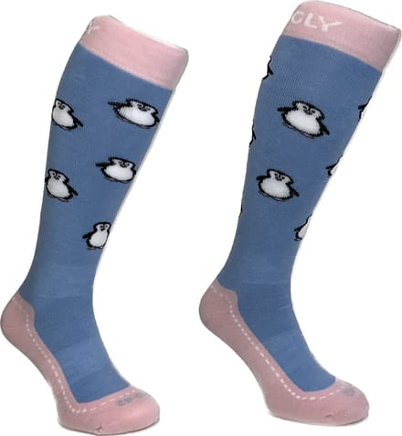 Hingly Skisokken Pinguin Ski Blauw-Roze 31-34