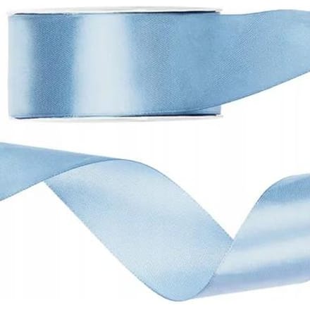 Licht powder blauw satijnlint 2,5 cm breed en 25 m lang