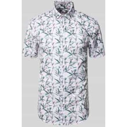 slim fit zakelijk hemd van katoen met kentkraag