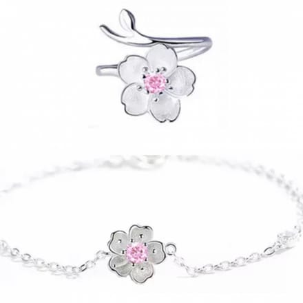 Armband- ring-Zilver-Makenzie-Roze-Charme Bijoux
