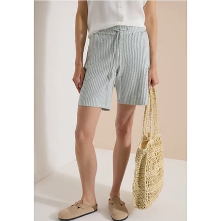 Shorts met Wide Leg pijpen van seersucker