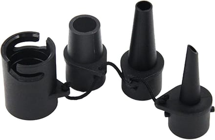 Luchtpomp Adapter - Opblaas Accessoires - Snelle Inflatie - 3 Verwisselbare Nozzles - 1 Set - Zwart