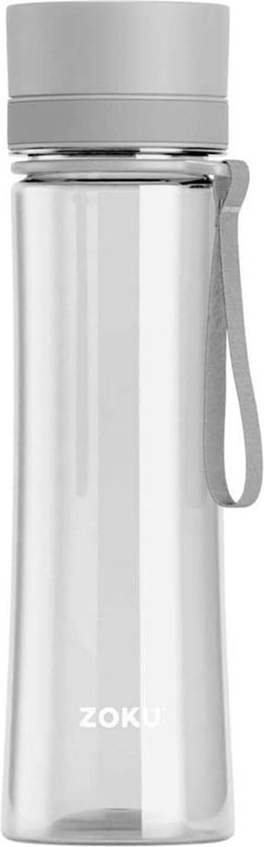 Drinkfles, 0.6 L, Polypropyleen/Siliconen, BPA vrij, Licht Grijs | Zoku