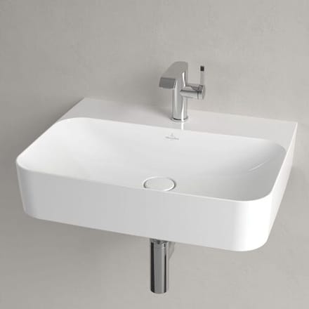 Villeroy & Boch Finion - Wastafel zonder overloop, 60x47 cm, met Ceramicplus, alpine wit 416861R1