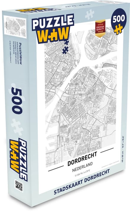 Puzzel Stadskaart Dordrecht - Legpuzzel - Puzzel 500 stukjes - Plattegrond