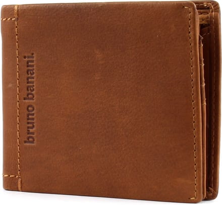bruno banani Leren Portemonnee Arizona Wallet Quer with Flap Cognac Bruine