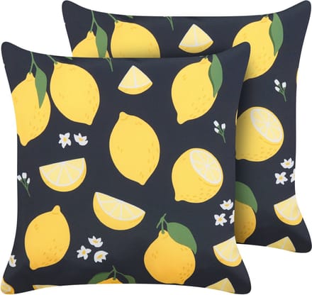 ORCHID - Sierkussen set van 2 - Zwart - 45 x 45 cm - Polyester
