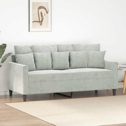 Vidaxl Bank 2-Persoons, Lichtgrijs, 140 Cm, Bekleed met Fluweel
