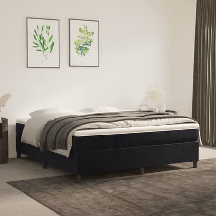 vidaXL - Boxspring - bed - 160x200 - cm - fluweel - zwart