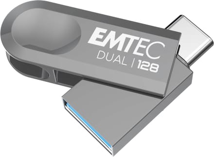 Emtec D280 Dual USB flash drive 128 GB USB Type-A / USB Type-C 3.2 Gen 1 (3.1 Gen 1) Zilver