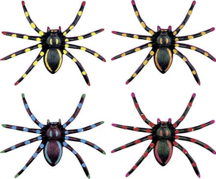 WIDMANN - Set van fluo spinnen voor Halloween