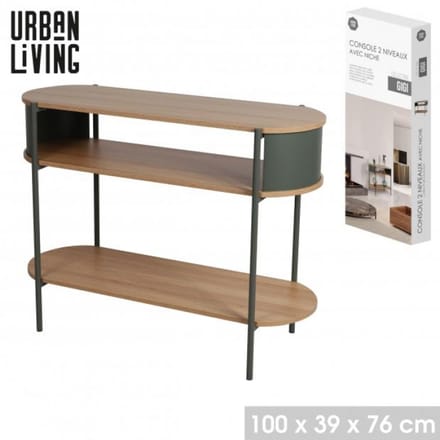 “GIGI” console met 2 niveaus en nis 100×39×H76 cm