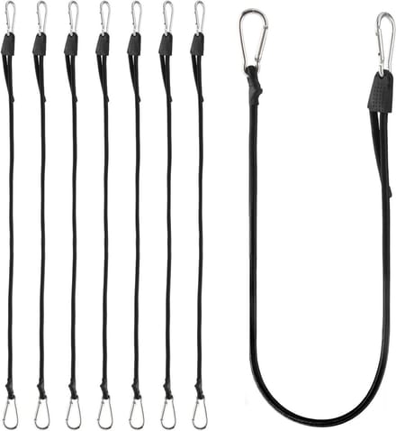 Robuuste elastische spanners met karabijnhaak, 8-delig, 100 cm voor camping, tenten en bagage