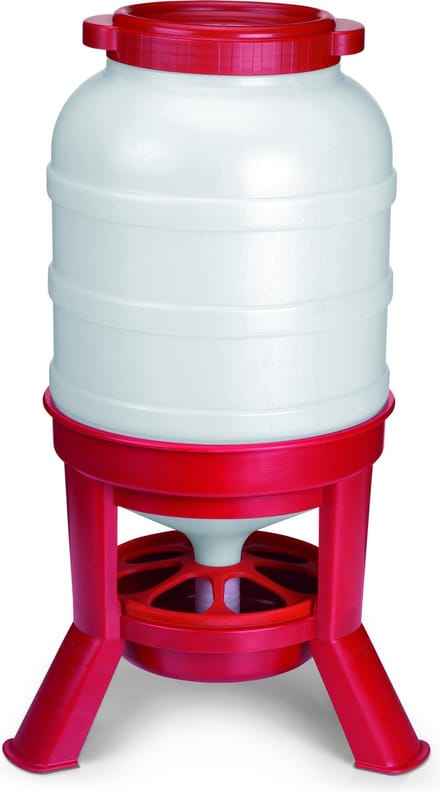 Gaun Pluimvee voertoren 40 Liter – Op pootjes – 16 cm – Rood
