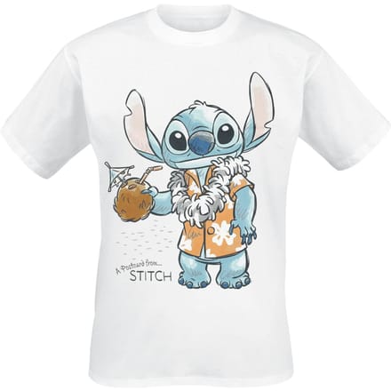 Lilo & Stitch - Disney T-shirt - Postcard from Stitch - S tot XXL - voor Mannen - wit