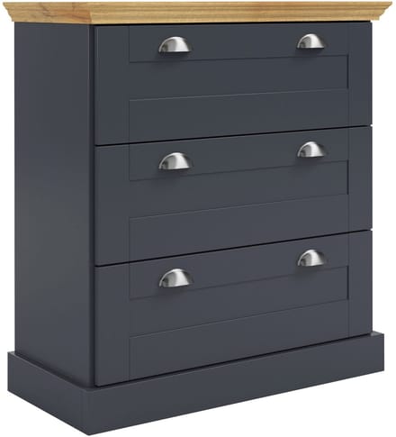 Motala-Ladekast - 3-laden - Antraciet Houtlook