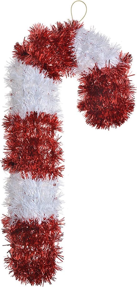 Clayre & Eef Kerstdecoratie Zuurstok 36 cm Rood Wit Kunststof