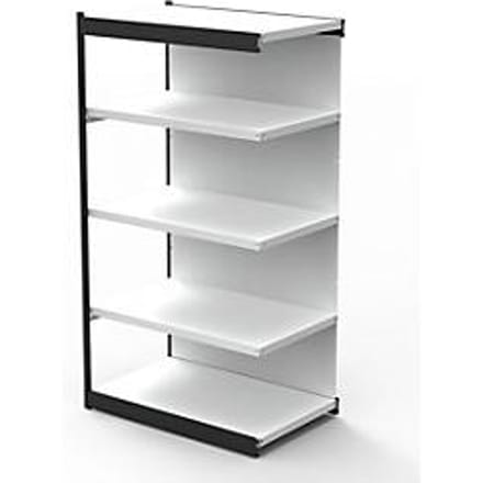 Stalen rek PROGRESS 2000, stellingsectie, achterwand, H 1900 x B 1000 x D 600 mm, zilveren frame