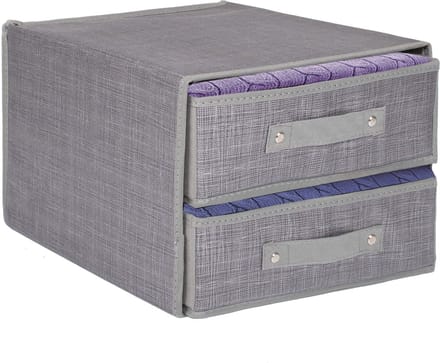 Springos Kast Organizer | Kleding Organizer | Opberger | 2 lades | Grijs